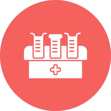 Tıbbi test tüpü. Web simgesi basit illüstrasyon
