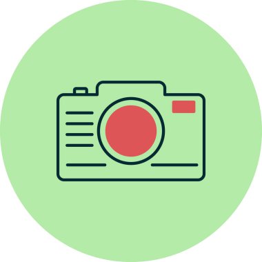 Fotoğraf makinesi simgesinin vektör illüstrasyonu