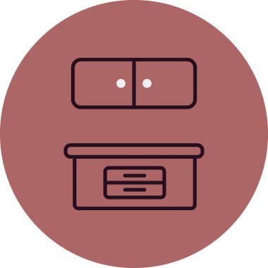 Dolap simgesinin vektör illüstrasyonu