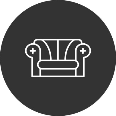 Koltuk simgesi, vektör illüstrasyonu