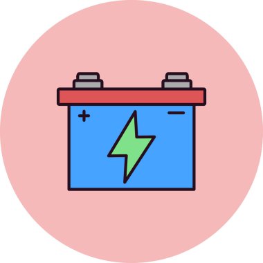 Araba aküsü. Web simgesi basit illüstrasyon