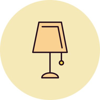 Işık lambası, basit düz çizgi simgesi, sembol. vektör çizimi izole edildi   