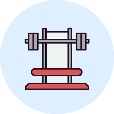 Spor salonu vektörü basit düz simge