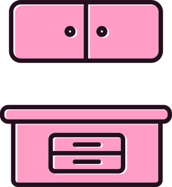 Dolap simgesinin vektör illüstrasyonu