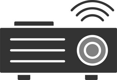 video projektör simgesi. Basit resimleme  