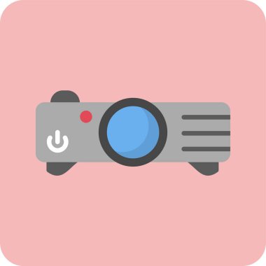 video projektör simgesi. Basit resimleme  