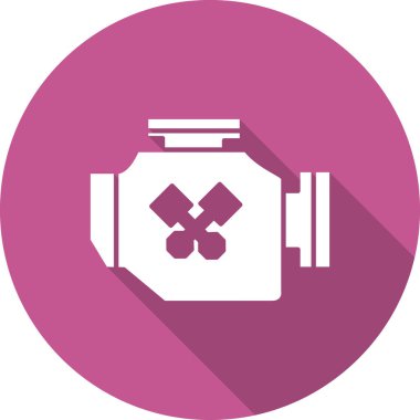 Araba motoru simgesi, vektör illüstrasyonu 