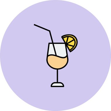 Kokteyl simgesi, vektör illüstrasyonu