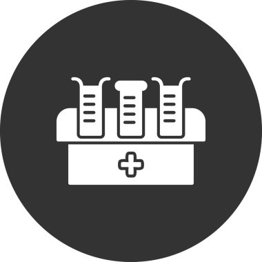 Tıbbi test tüpü. Web simgesi basit illüstrasyon