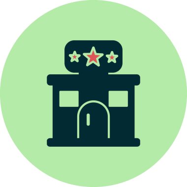 Otelde. Web simgesi basit illüstrasyon 