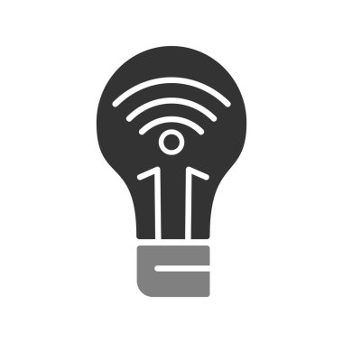 Akıllı ışık, lamba simgesi vektör illüstrasyonu