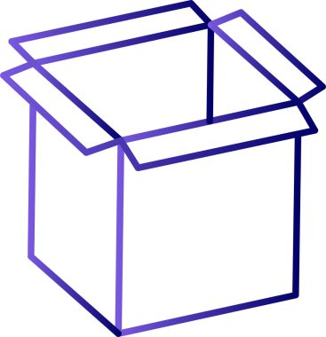 karton kutu simgesi, vektör illüstrasyonu