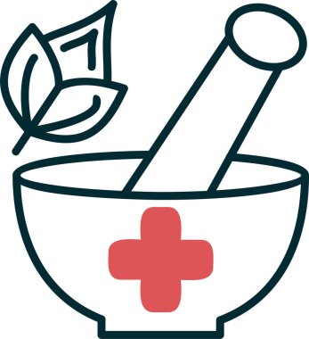 Bitkisel tedavi. Web simgesi vektör illüstrasyonu