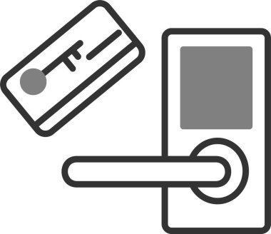 anahtar kartı simgesi vektör çizimi