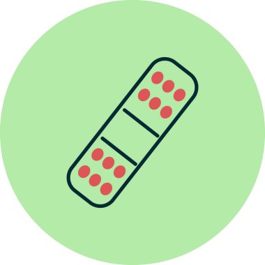 Yara bandının vektör illüstrasyonu, tıbbi simge