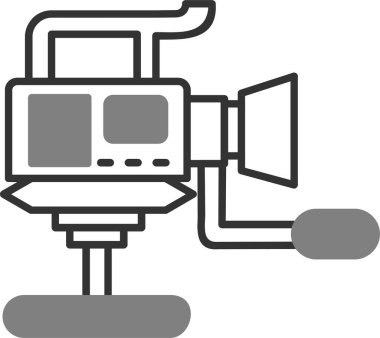 kamera, film, aygıt, aygıt düz renk ikonu vektörü