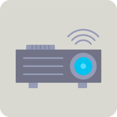 video projektör simgesi. Basit resimleme  