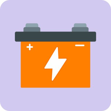 Araba aküsü. Web simgesi basit illüstrasyon