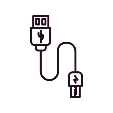 Usb Kablo simgesi, vektör illüstrasyonu