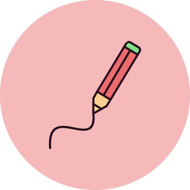 Kalem vektörü simgesi, çizimin modern basit gösterimi 