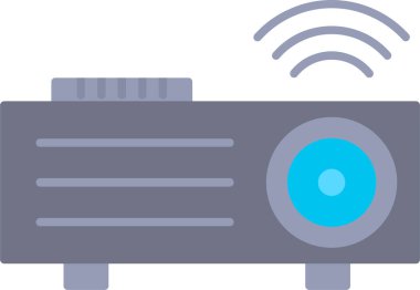 video projektör simgesi. Basit resimleme  