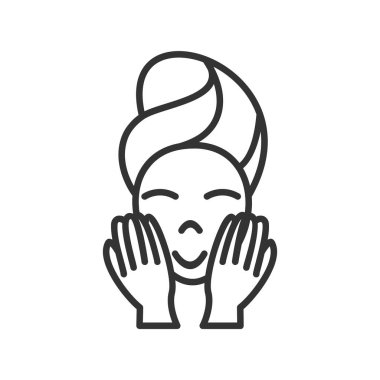 Kadın yüz ikon vektör illüstrasyon grafik tasarımı, Yıka yüzü