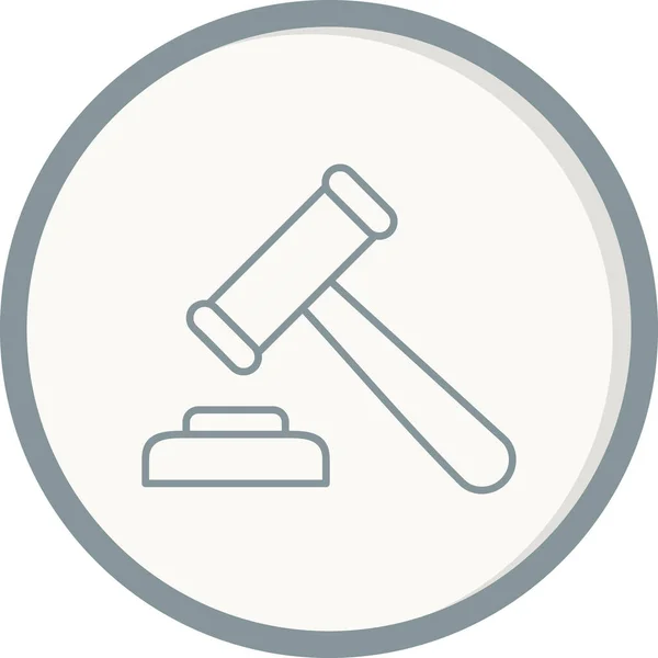 Judge Hammer Web Icon Simple Illustration — Stok Vektör