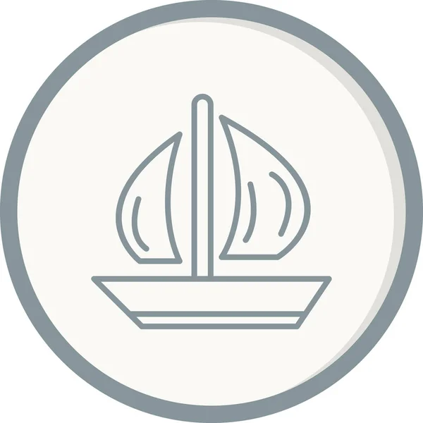 Ilustrasi Vektor Ikon Perahu Layar - Stok Vektor