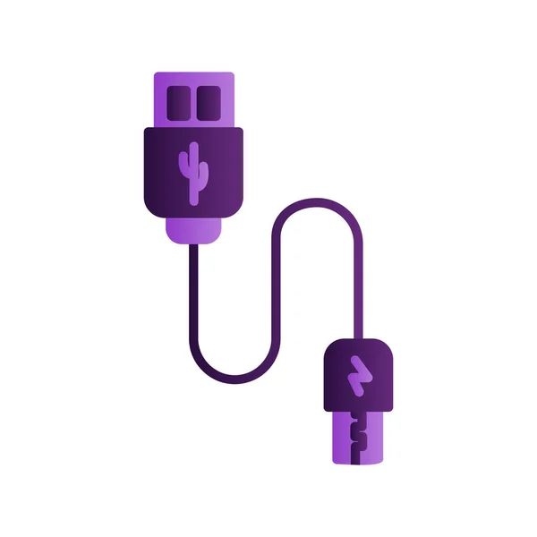 Usb Cable Icon Vector Illustration — 스톡 벡터