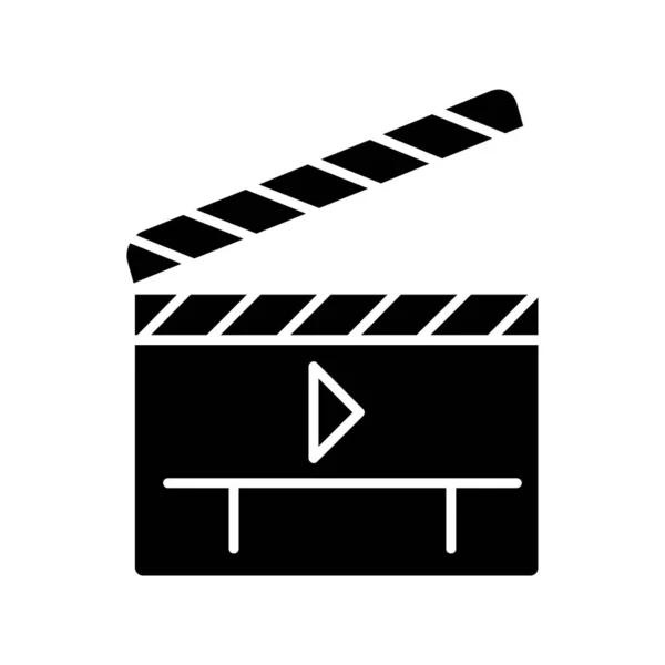 Film Web Icône Design Simple Clapperboard — Image vectorielle