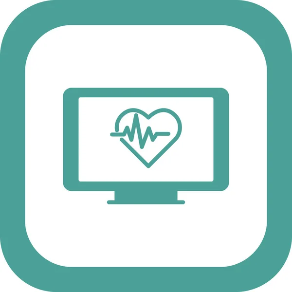 Παρακολούθηση Της Καρδιάς Web Εικονίδιο Απλή Απεικόνιση — Διανυσματικό Αρχείο