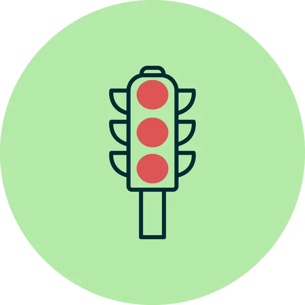 Traffic Lights Flat Icon Vector Illustration — Stock Vector