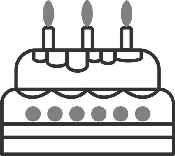 Pastel Cumpleaños Icono Web Ilustración Simple — Vector de stock