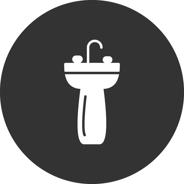 Sink Icon Vector Isolated Contour Element Illustration — Stok Vektör