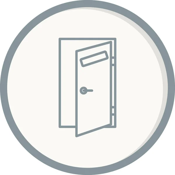 Door Icon Flat Design Illustration Web Mobile Devices — Vetor de Stock