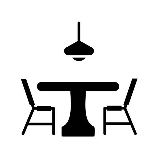 Dining Table Vector Line Icon — Stockvector