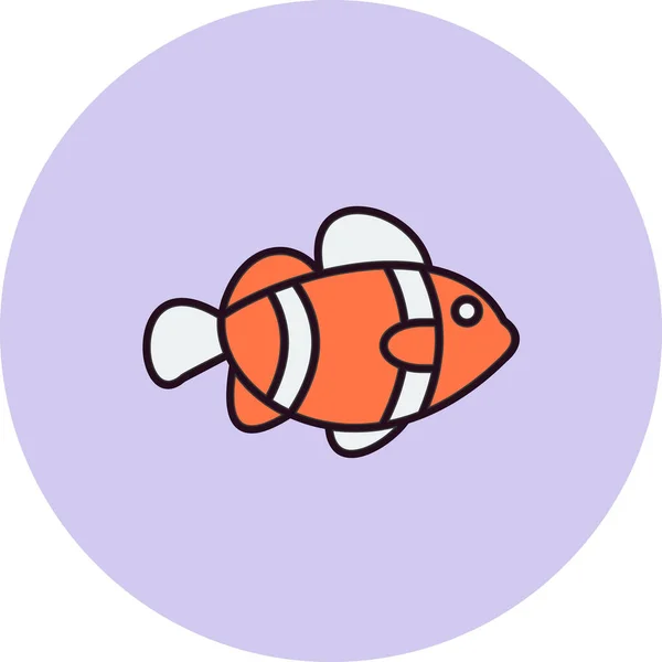 Clown Fish Icon Vector Illustration — Stock Vector