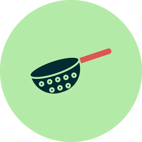 Strainer Icon Outline Illustration Frying Pan Vector Icons Web — ストックベクタ