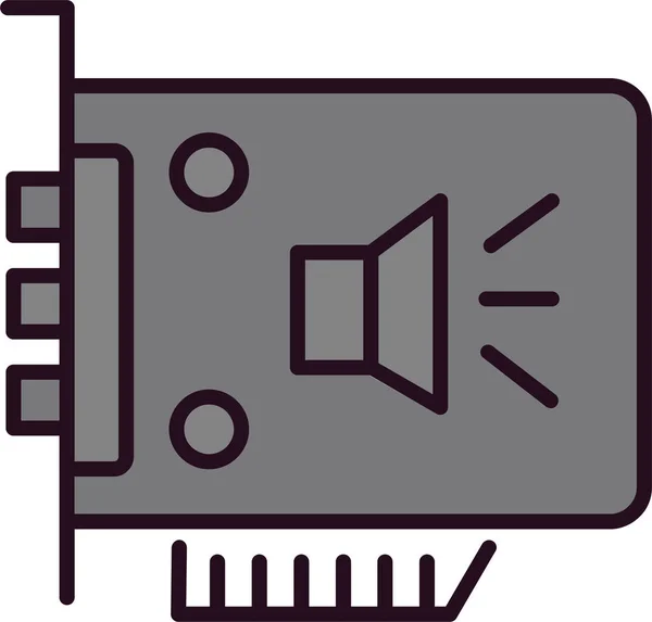 Sound Card Icon Vector Illustration — Stockvektor