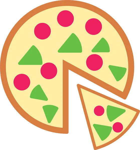 Pizza Ikon Vektor Illusztráció — Stock Vector