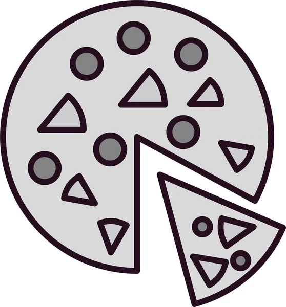 Pizza Icono Vector Ilustración — Vector de stock