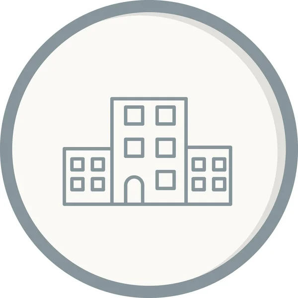 Edificio Icono Web Ilustración Simple — Archivo Imágenes Vectoriales