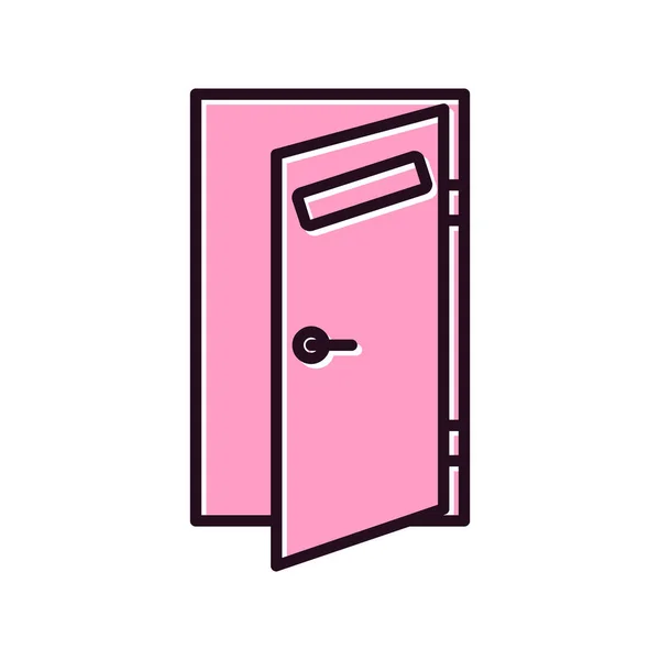 Door Icon Flat Design Illustration Web Mobile Devices — Vetor de Stock