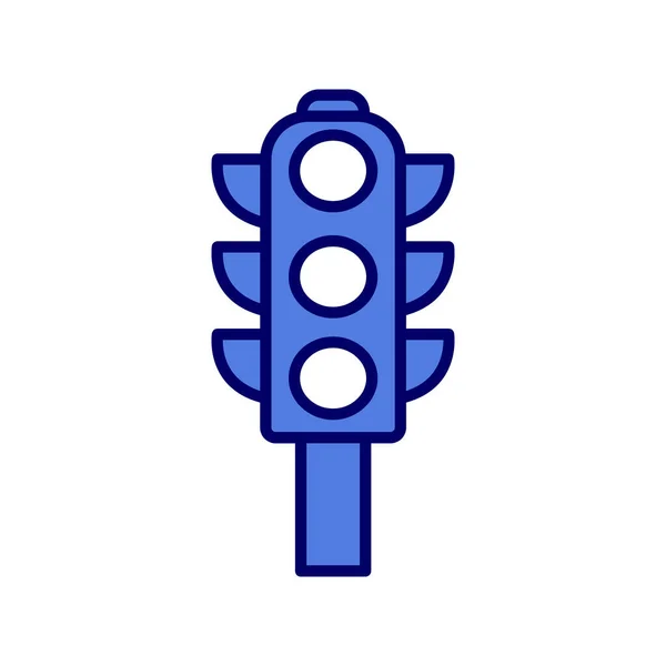 Traffic Lights Flat Icon Vector Illustration — Stock Vector