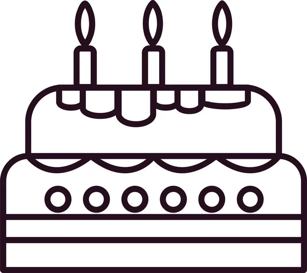 Birthday Cake Web Icon Simple Illustration — Stock Vector