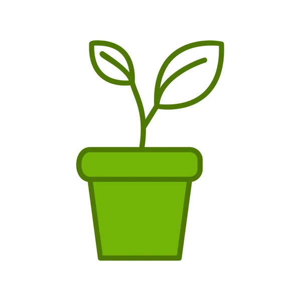 Plant Pot Pictogram Vector Illustratie — Stockvector