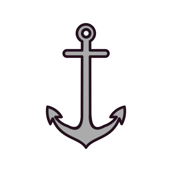 Horgony Ikon Hajózási Szimbólumvektor Egyszerű Illusztrációja — Stock Vector