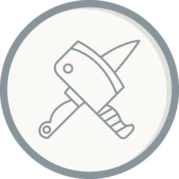Vector Illustration Cleaver Knives Icon — Stock Vector