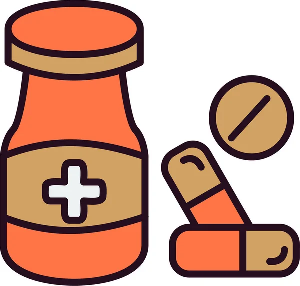 Χάπια Φαρμάκων Web Εικονίδιο Απλό Σχεδιασμό — Διανυσματικό Αρχείο