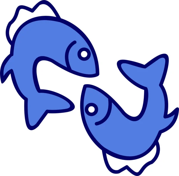 Pescado Icono Web Ilustración Simple — Vector de stock